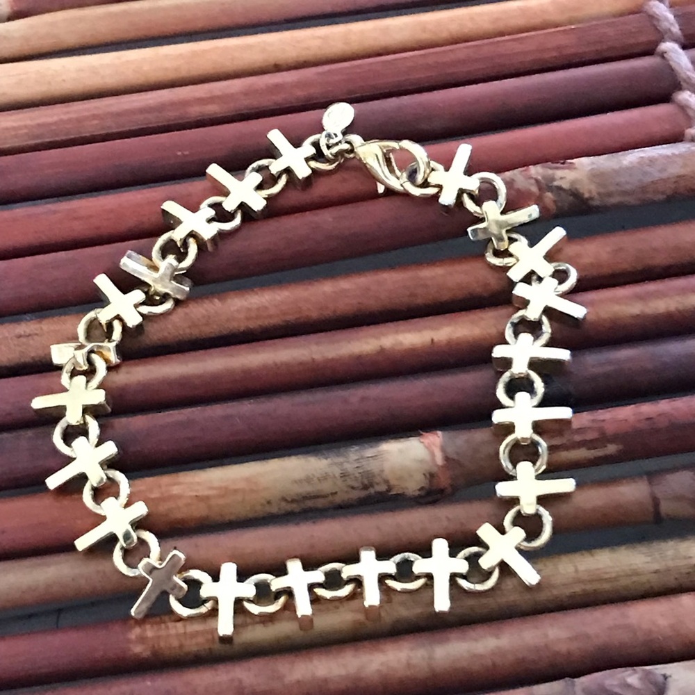 Premier Designs Gold Tone Cross Bracelet